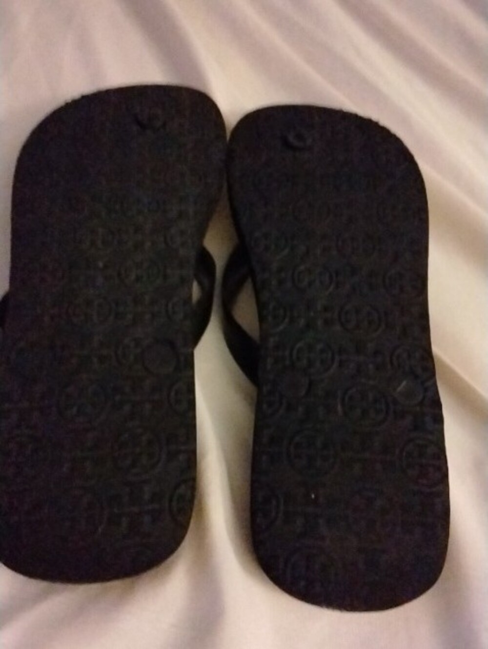 Tory Burch Black and White Zebra-Print Logo Flip Flops - Picture 5 of 8